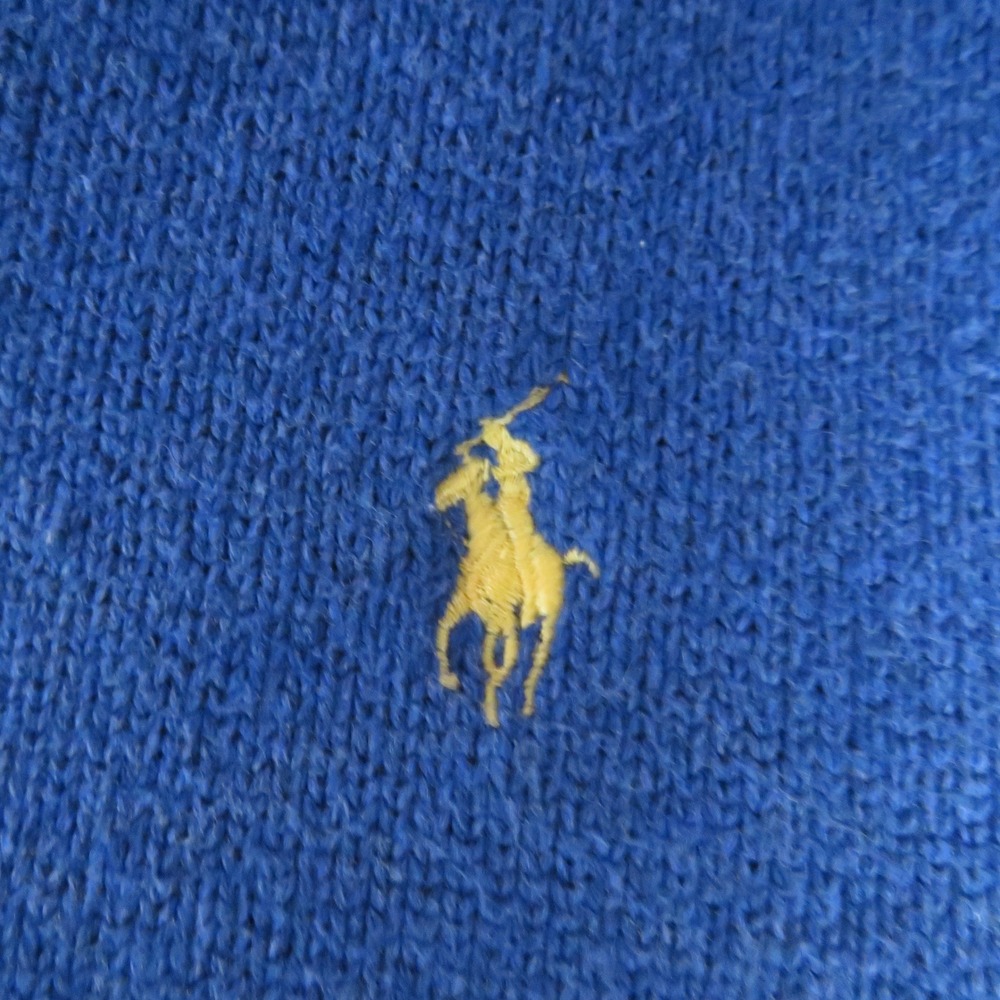 Polo Ralph Lauren Mens Blue Cotton Half Zip Sweater Size L - Picture 4 of 10
